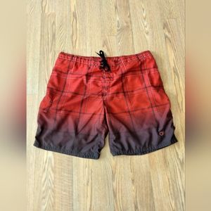 Men's Big & Tall Red & Black Ocean Pacific Board Shorts Sz 3x